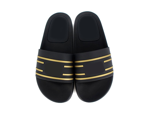 Gold line slippers