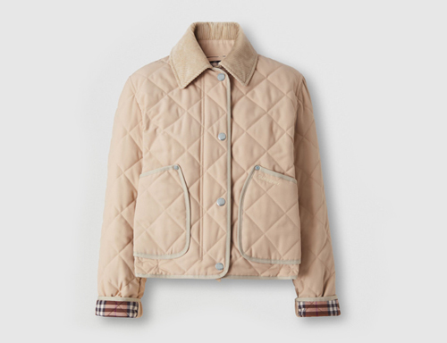 Classic quilted jacket Beige